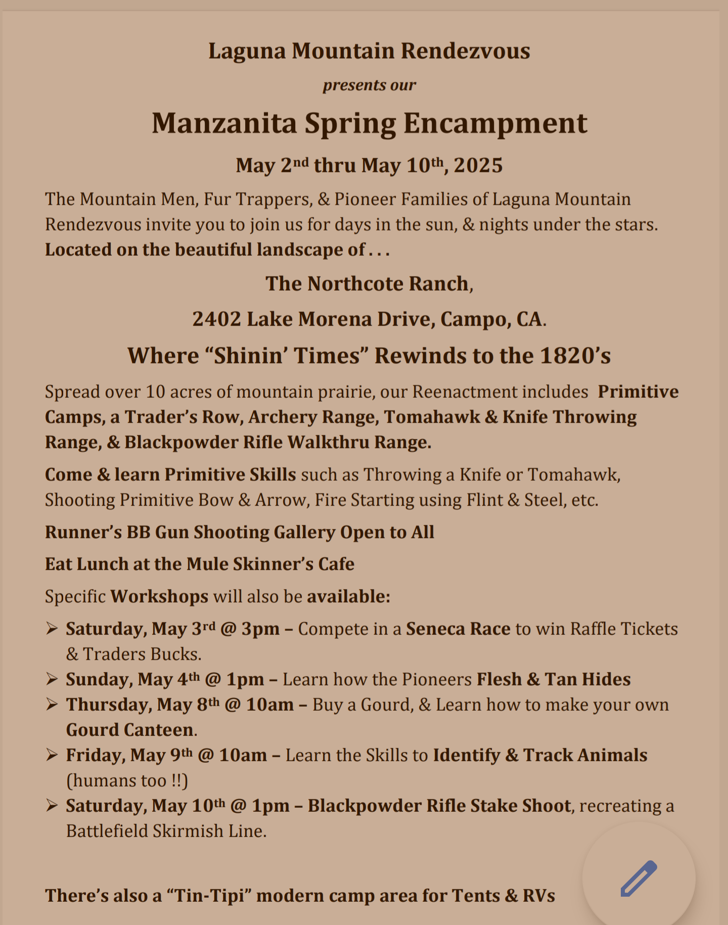 Manzanita Spring Camp